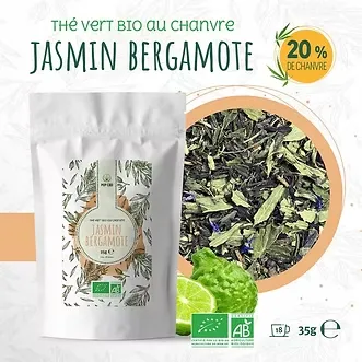 Thé vert bio CBD jasmin bergamote