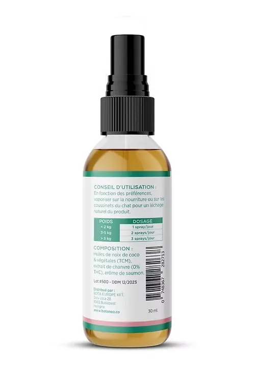 Spray CBD pour Chats – BOTACALM™ saveur Saumon