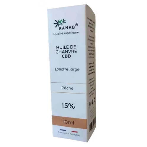 Huile CBD Pêche 15%