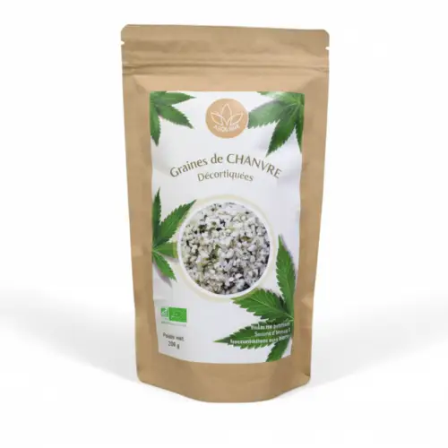 GRAINES DE CHANVRE DECORTIQUEES BIO ET LOCALE