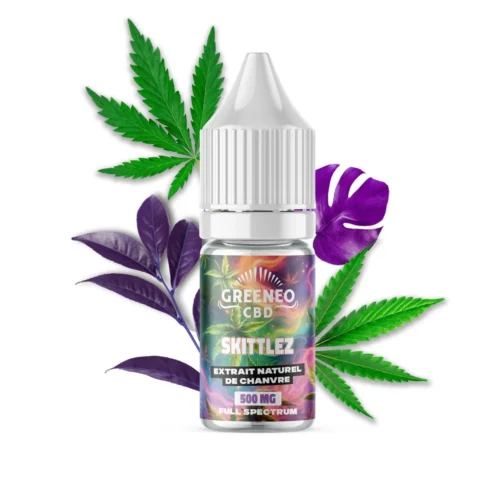 E-liquide CBD Skittelz Greeneo, flacon 10 ml 500 mg full spectrum