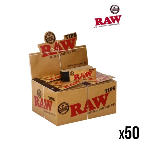 Boîte de 50 carnets de filtres carton RAW Tips Boîte de 50 carnets de filtres carton RAW Tips