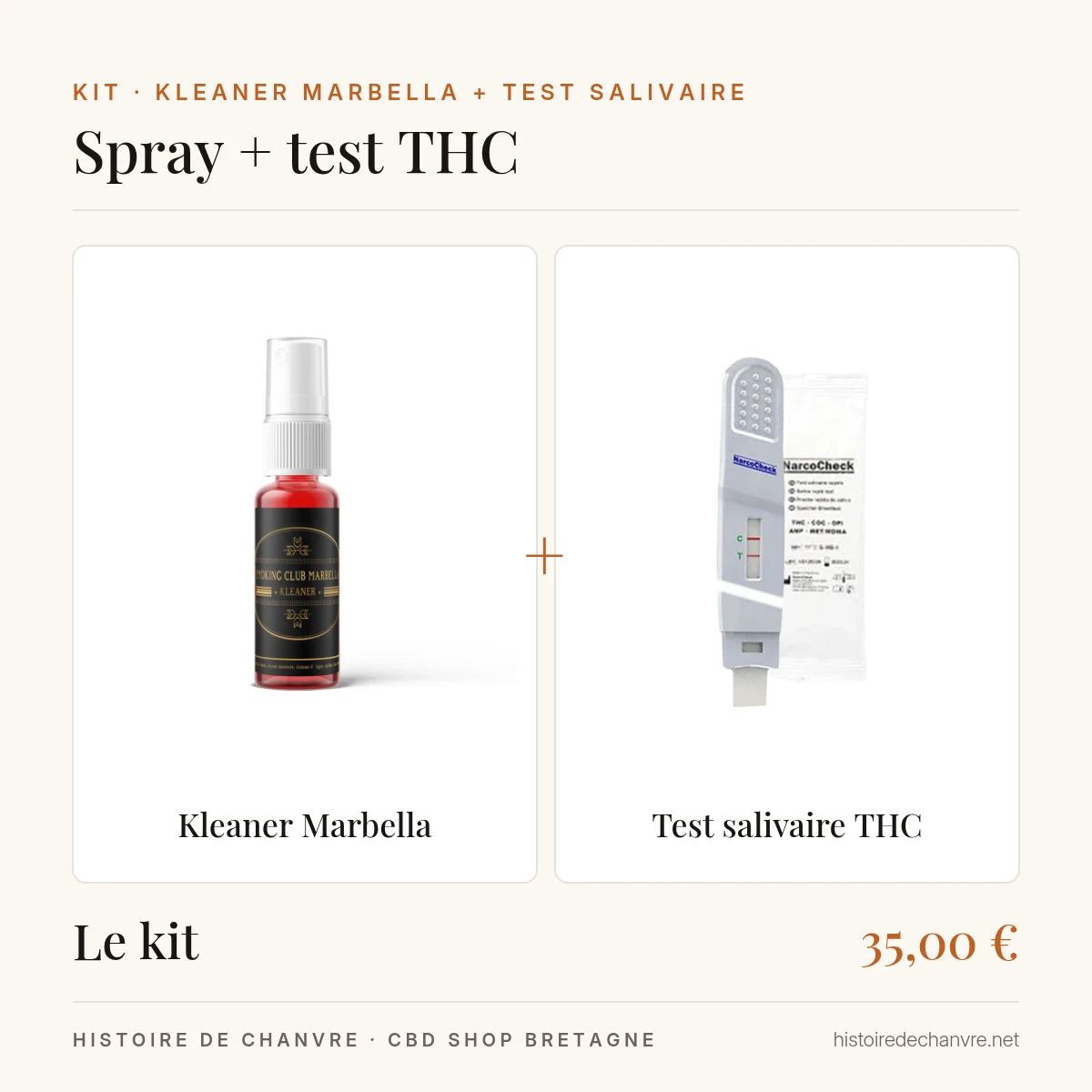 Kit test salivaire THC + Kleaner Marbella
