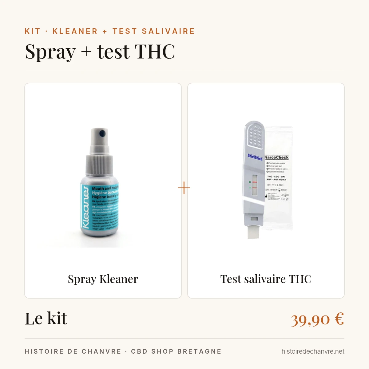 Kit test salivaire THC + spray Kleaner