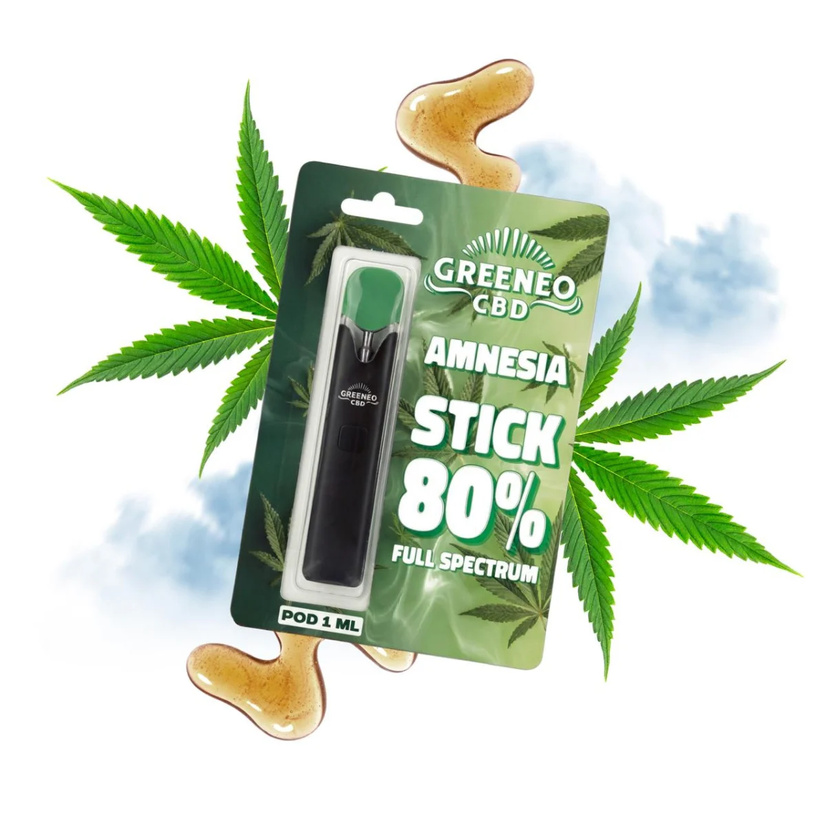 Vape pen CBD Amnesia Greeneo, compatible avec la cartouche de recharge Amnesia 1 ml